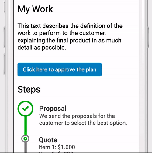 Animation of the approval flow