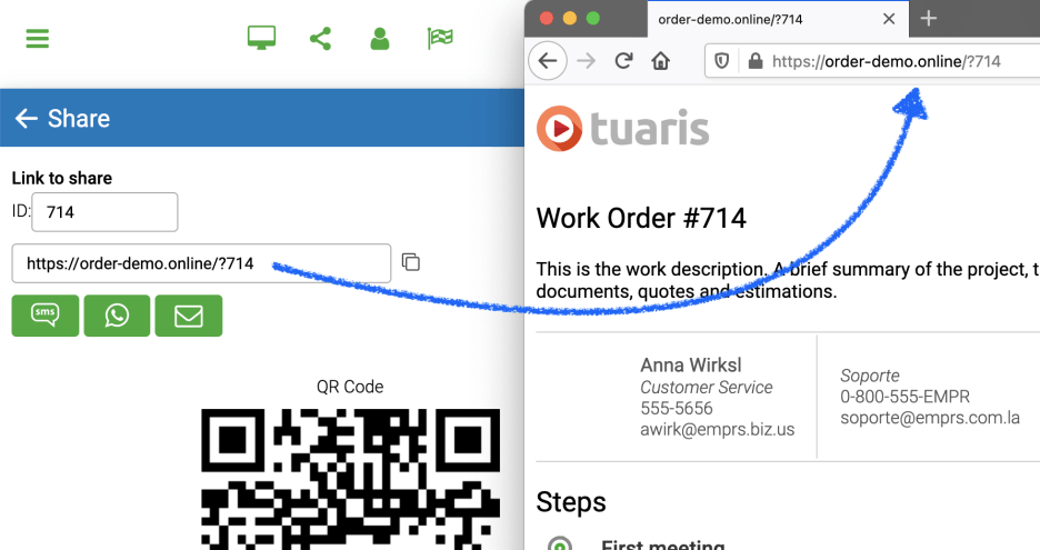Example of using a custom domain to display documents
