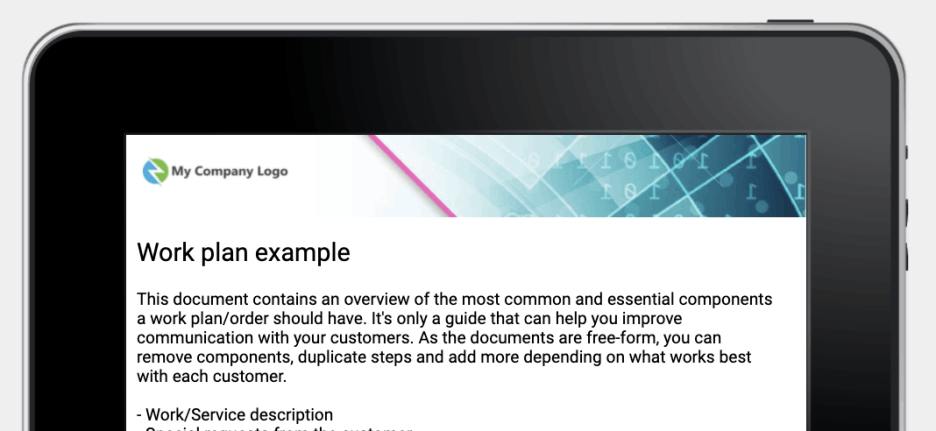 Example of a document with a custom logo and header