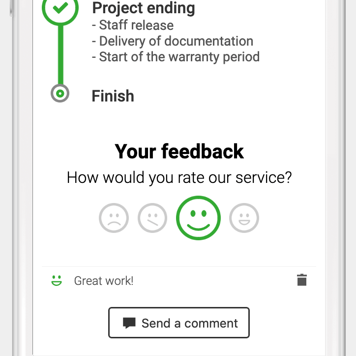 Picture of the feedback and comment module